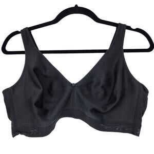 Cacique Black Wire Free Full Coverage Back Closure Lightly Lined Bra Size 40DD